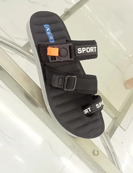 AL-2 HYBRID-02 Men Black Casual Slipper