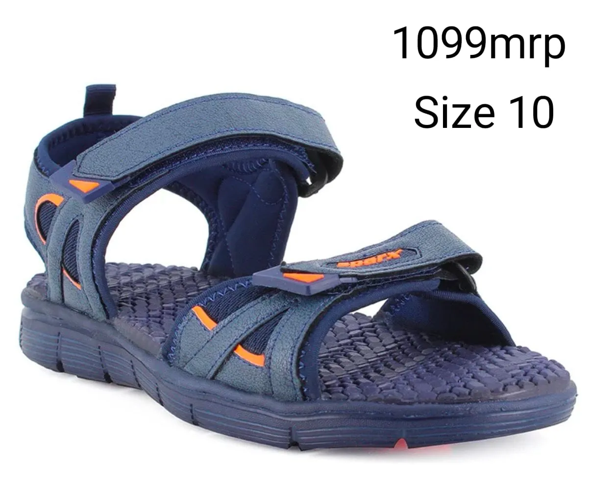 Sparx-01  Navy Orange Men's Velcro Sandals
