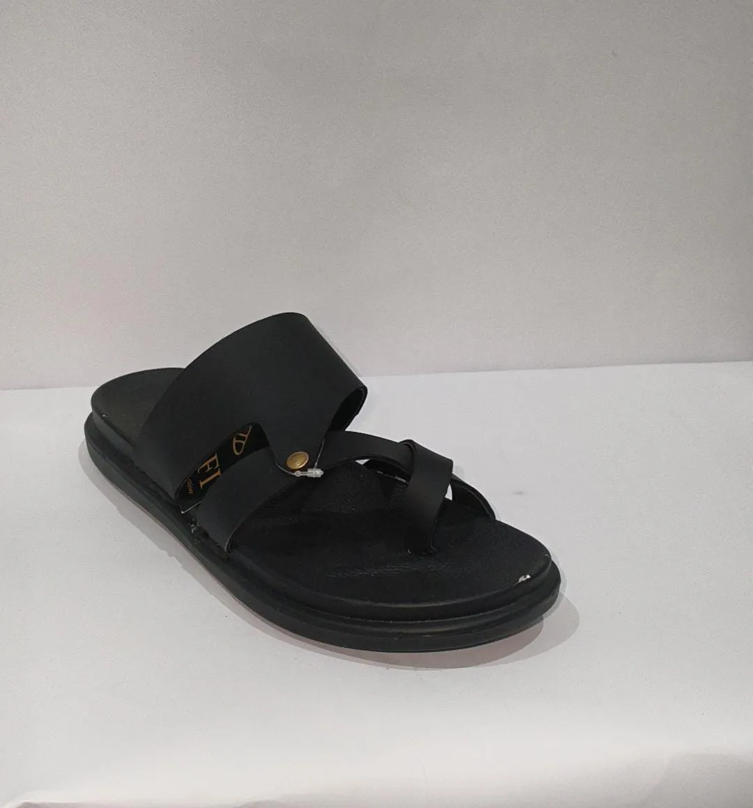 SUFI-97 Men’s Trendy Toe-Ring Slip-On Sandals with Broad Strap