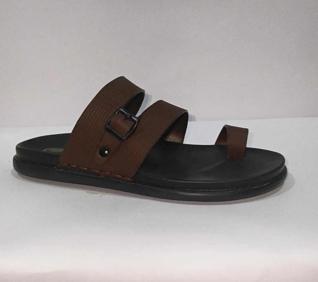 SUFI-87 Men’s Minimalist Single Buckle Slip-On Sandals