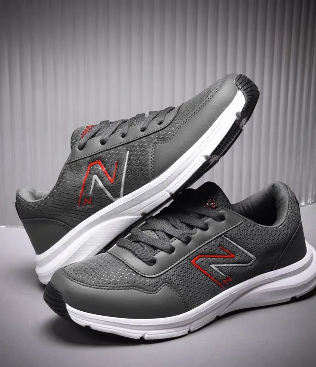 Hitcolus -Marathon-02 Dgrey-Red Sports Shoes