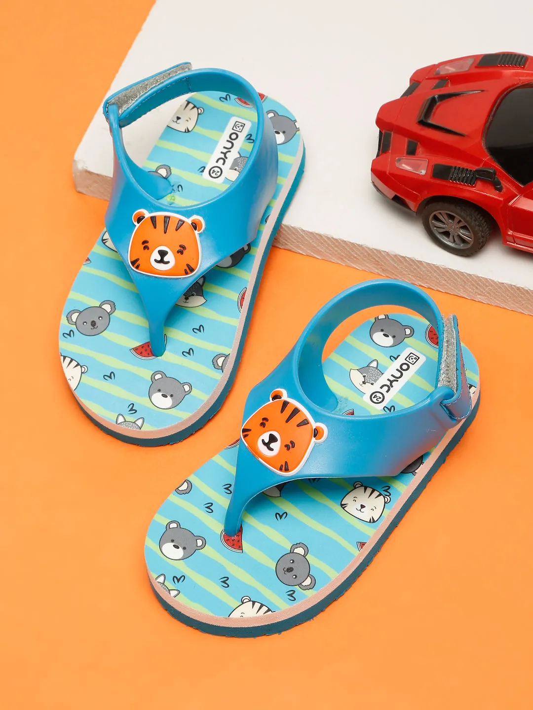 ONYC-KN0046 Premium Tiger Candy Flipflops - Sky Blue (Boys)