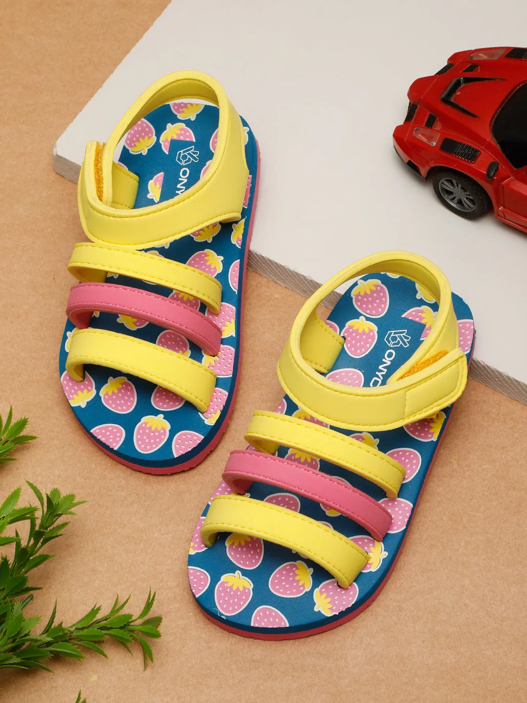 ONYC-KN0086 Premium Blossom Strawberry Sandals - NavyBlue (Unisex)