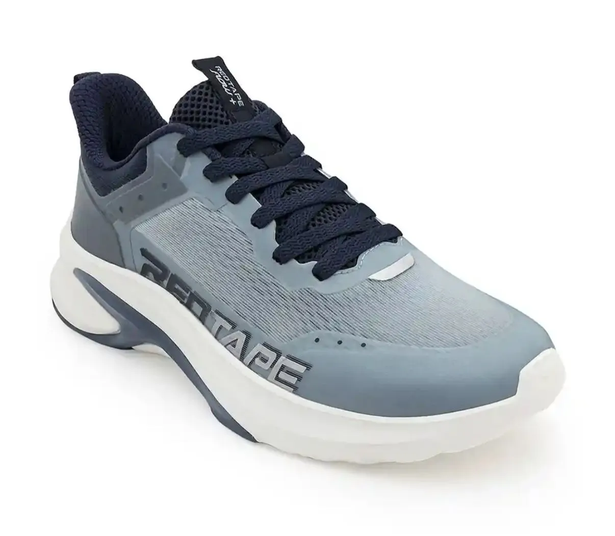 PINO-RT-SNK-GRYNVY Men Black Mesh Sports Sneakers with Cushioned Sole