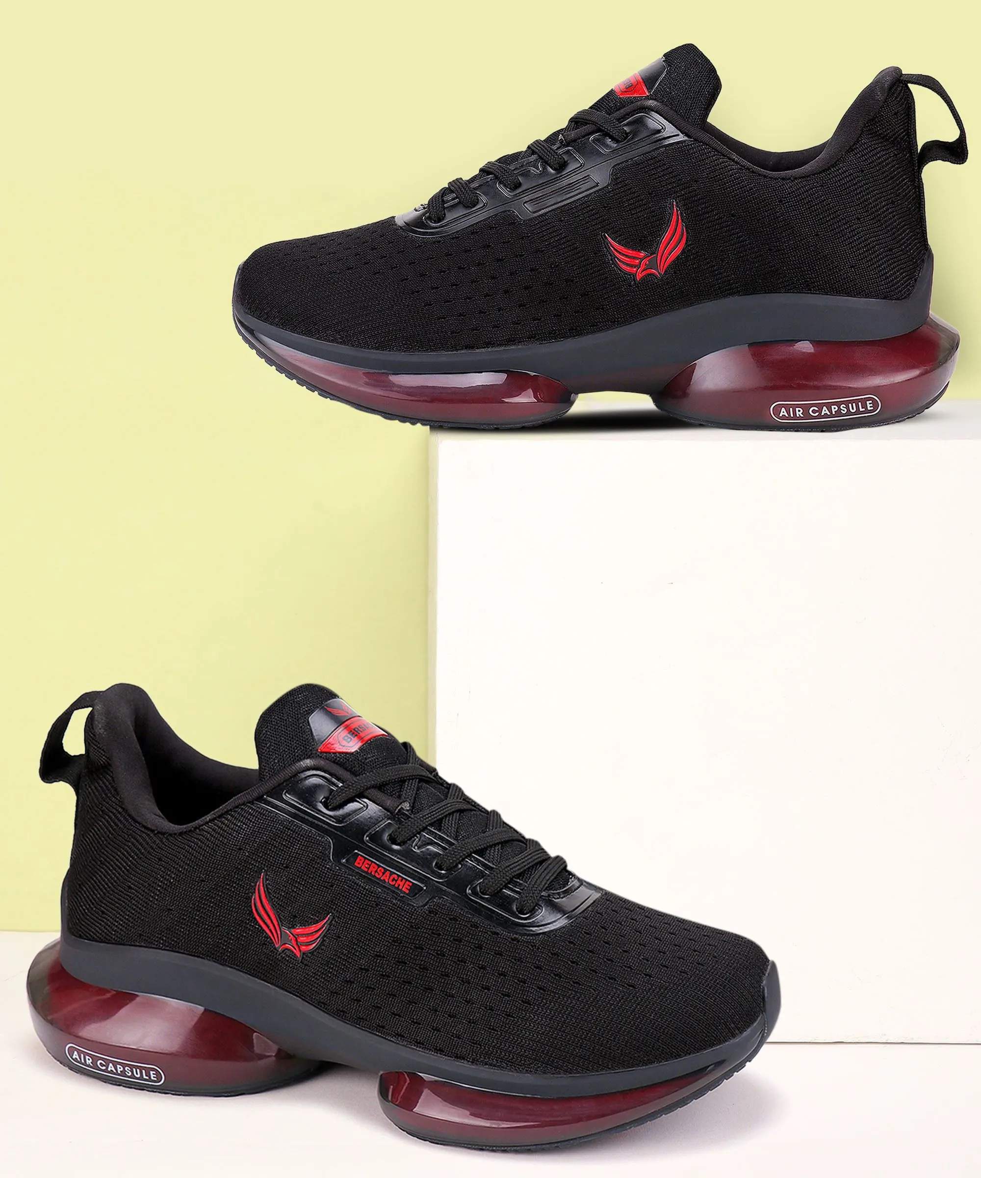 Bersache-9038 Men Shoes Black Box Packing