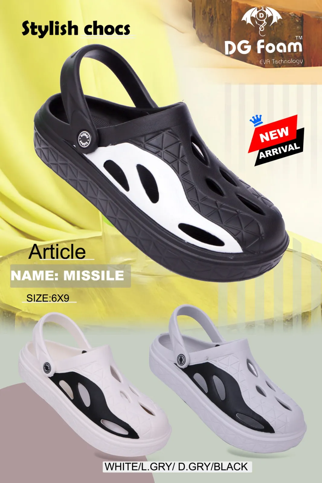 BULOO DG FOAM MISSILE CLOGS 6-9 SUPERB ITEM