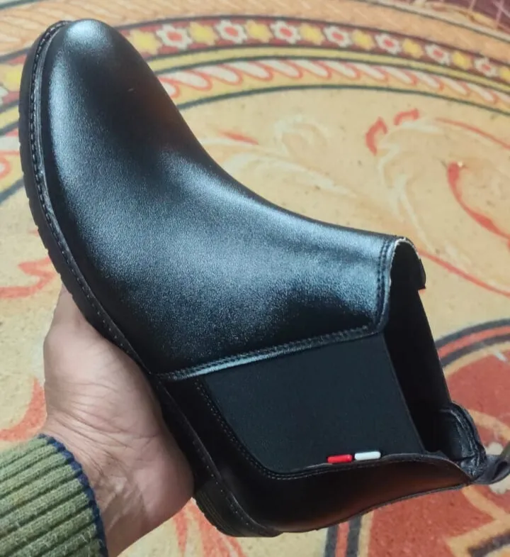 CANDYLIGHT- MF-CB-BLK-01 Men’s Black Formal Slip-On Chelsea Boots